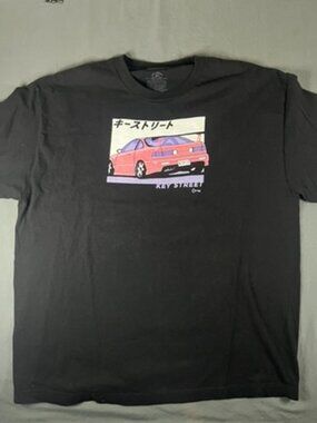 Key Street Car Tee Men’s XL Black Anime Tshirt